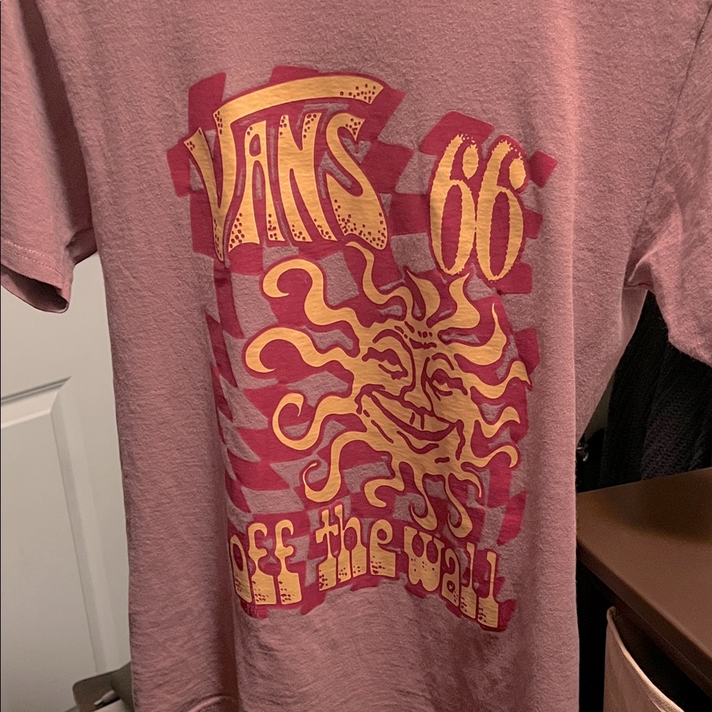 Vans 66 Graphic Tee in Mauve and Yellow w/Burgundy